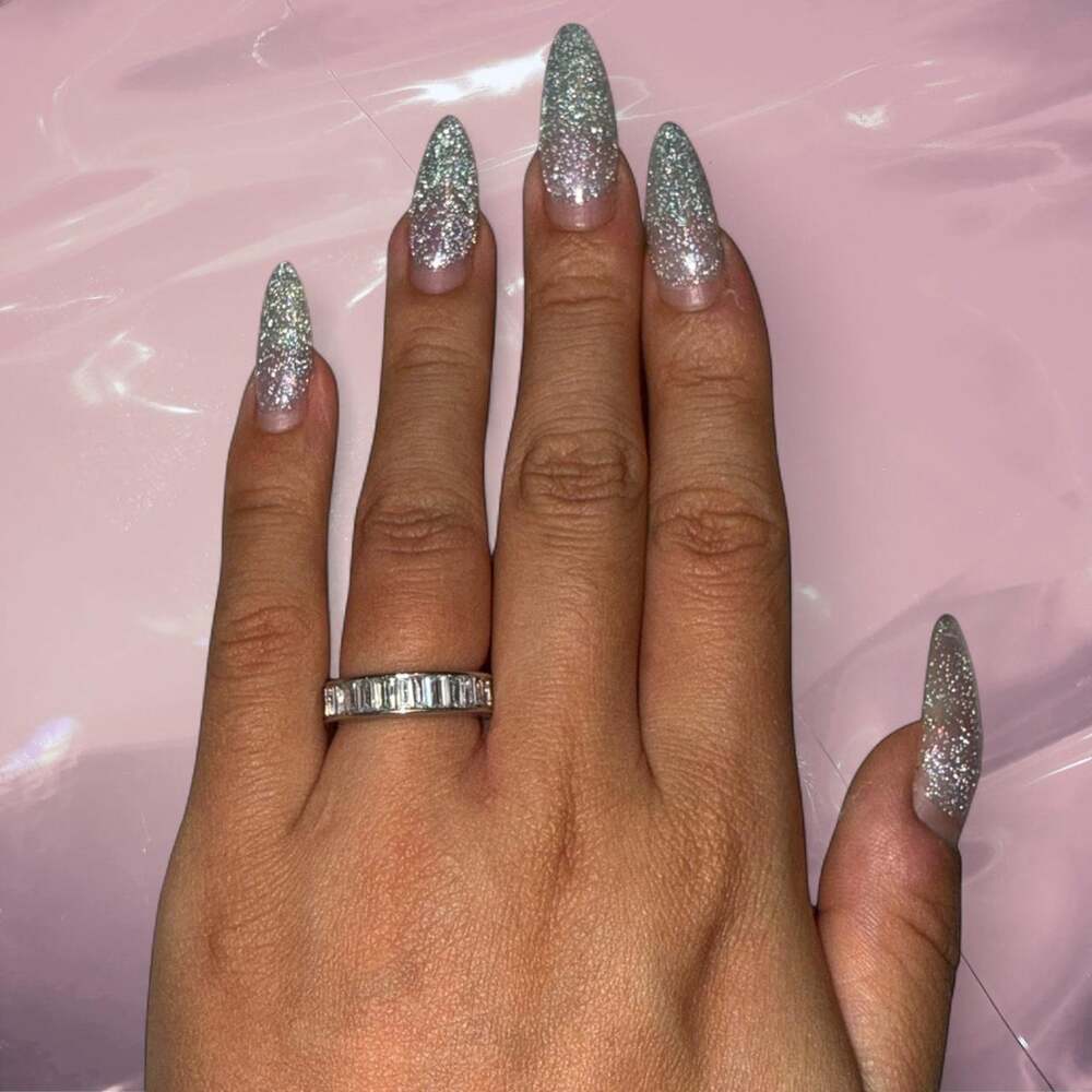 Y2K 925 Silver Baguette Eternity Ring Size 6